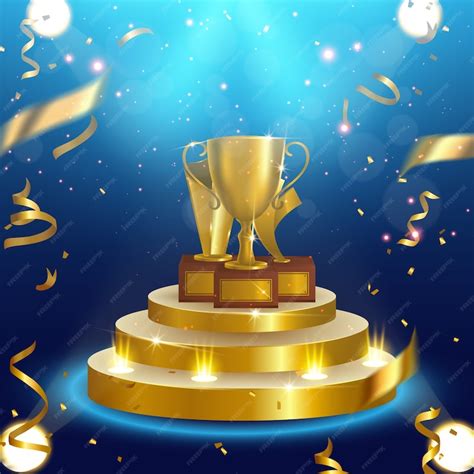Vector winner cup light background | Premium Vector