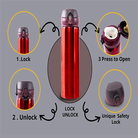 Stainless Steel Thermos Flask, Red - 500ML – Yellow Bee India