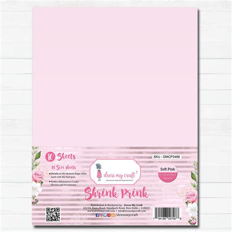 Shrink Prink - Soft Pink Frosted Glass Sheet - Pack of 10 Sheets ...