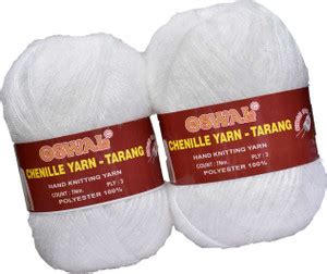 KNIT KING Represents Oswal 3 Ply Knitting Yarn Wool, White 300 gm Art ...