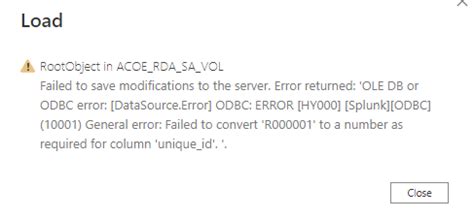 Data Format Error from ODBC Splunk - Microsoft Fabric Community