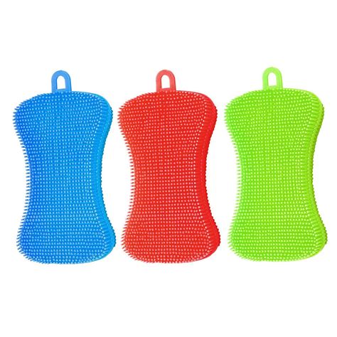 Silicone Sponge Dish Sponges - Multi-Use Food Grade Reusable Double ...
