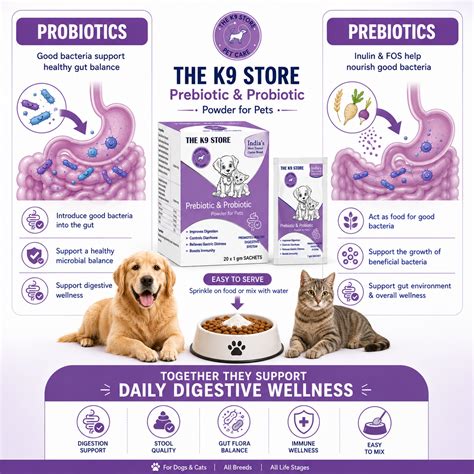 The K9 Store Prebiotics & Probiotics for Dogs & Cats - Gut Health Supp