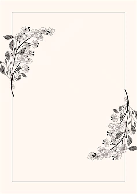 Frame With Floral Beige Creative Border Page Border Background Word ...
