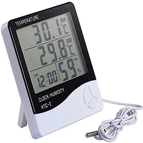 HTC-2 Digital LCD Temperature Thermometer Humidity Meter Clock ...