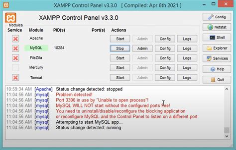 Xampp MySQL 的图像结果