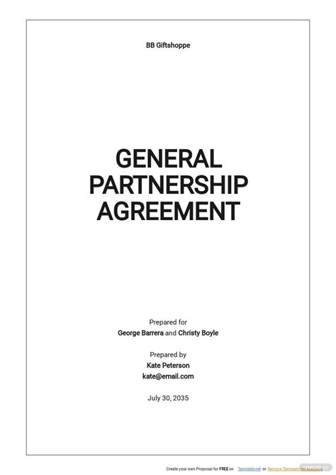 General Partnership Agreement Example 的图像结果