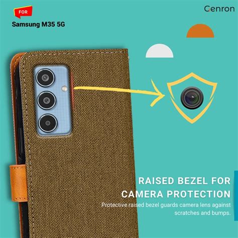 Leather Back Denim Flip for Samsung M35 5G | Dual Tone Design Case ...