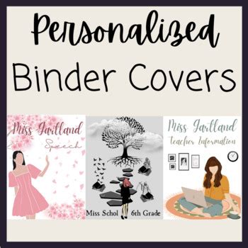 Personalized Binder Covers by Brilliance and Resilience | TPT