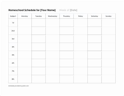 Image result for Weekly Class Schedule Template Excel