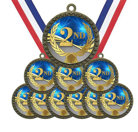 Buy Express Medals Various 10 Pack Styles of 2nd Place Award Medals ...