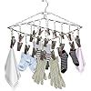 LIVINGBASICS 25 Clips Stainless Steel Square Cloth Hanger/Clothes Stand ...
