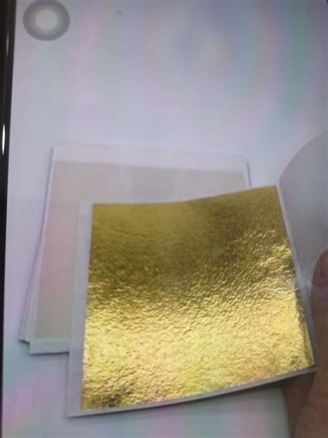GSWC Gold Leaf 24k Edible Gold Vark Size (75MM"x50MM") 5 Gold Leaf ...