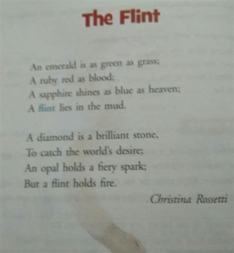 in the poem the flintwhy is the diamond a 'brilliant stone's?? - Brainly.in