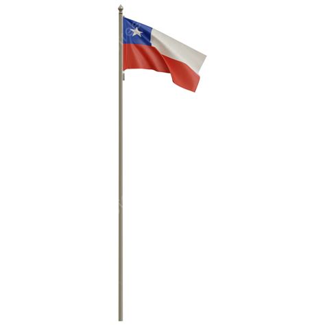 Chile Flag With Pole, Chile Flag Waving, Chile Flag Waving Transparent ...