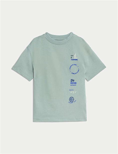 Buy Pure Cotton Graphic T-Shirt (2-8 Yrs) at Marks & Spencer