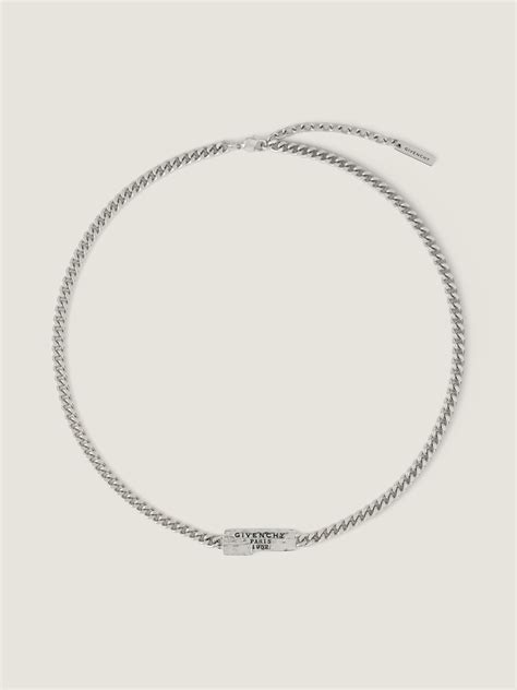 GIVENCHY Tape necklace in metal and enamel in - antic silvery ...