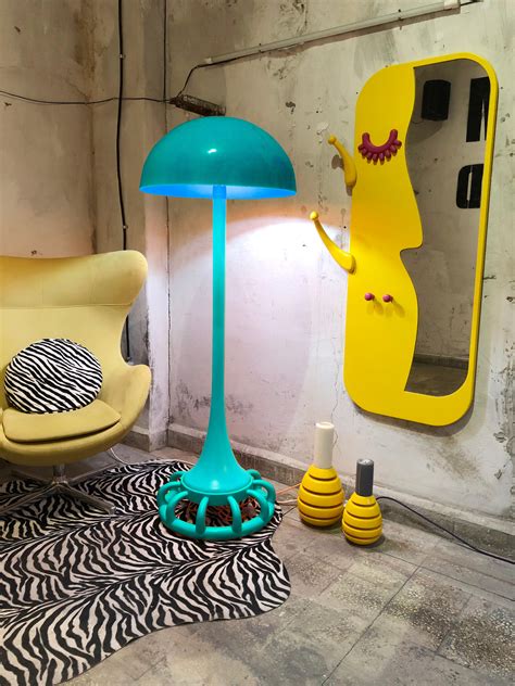 Jellyfish Turquoise Colourful Floor Lamp For Sale at 1stDibs