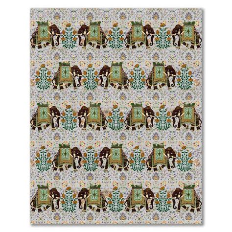 Elephant Flower Knotted Woollen and Viscose Rug By Anita Dalmia ...