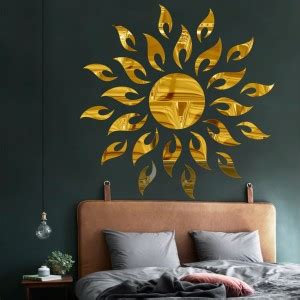 LOOK DECOR 90 cm Sunface Sun Flame Golden (Pack of 25) 11 Self Adhesive ...