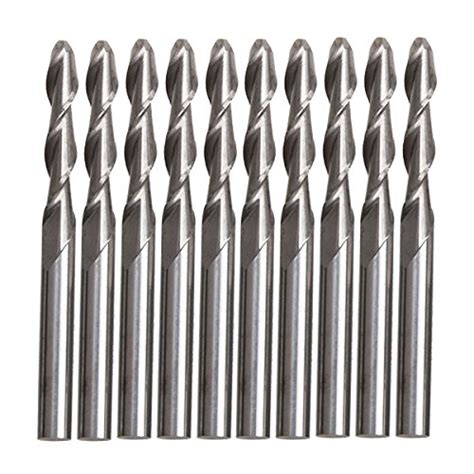 Metalworking Tools 1/8 Flute Carbide Cnc Router Bits Ball Nose End ...