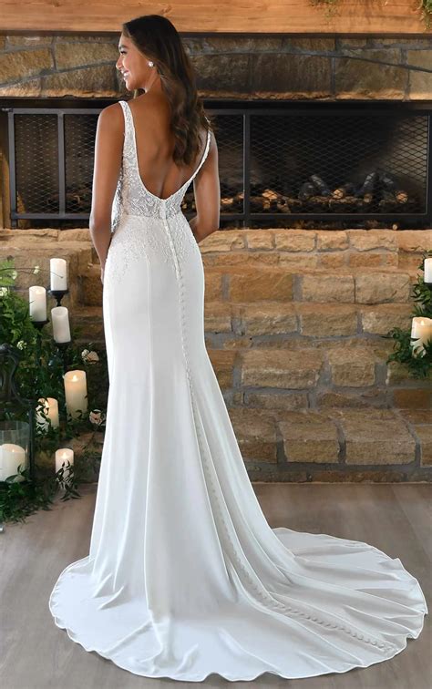 Square Neckline Wedding Dress with Beaded Bodice and Simple Skirt | Stella York Wedding Dresses
