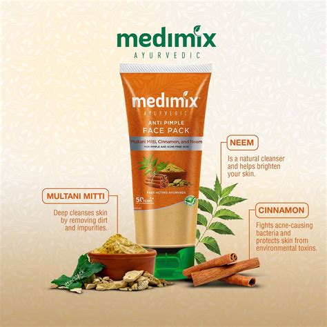 Buy MEDIMIX AYURVEDIC ANTI PIMPLE FACE PACK - 100ML Online & Get Upto ...