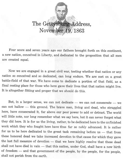 Image result for Gettysburg Address Transcript