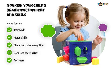 Buy Toyshine Blocks Shape Sorter Cube Building Blocks 18 Holes Matching ...