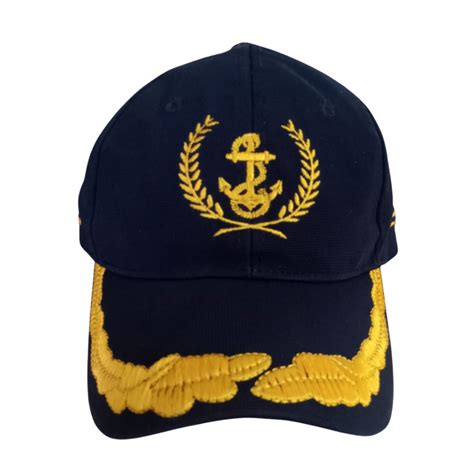 Merchant Navy Captain Embroidered Navy Blue Adult Unisex Cap - Premium ...