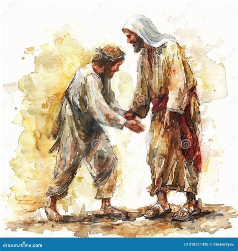 As Was The Healing Of Leper, Vintage Engraving Vector Illustration ...