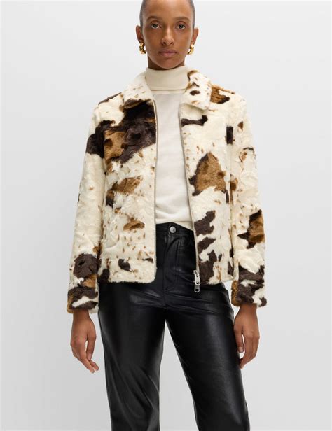 Faux Fur Cow Print Trucker Jacket | M&S | M&S