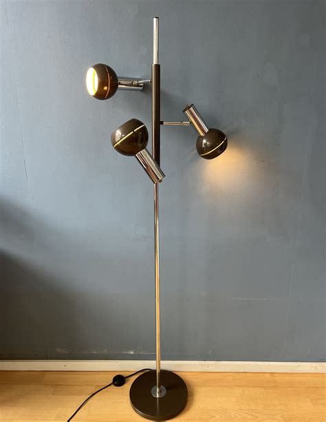 Vintage Mid Century Brown Wilko Triple Eyeball Space Age Floor Lamp ...