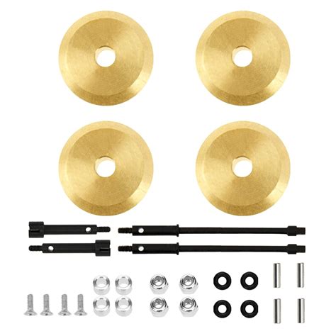 Buy 4Pack Vgoohobby RC 4mm Brass Wheel Hub Knuckle Counterweight Front ...
