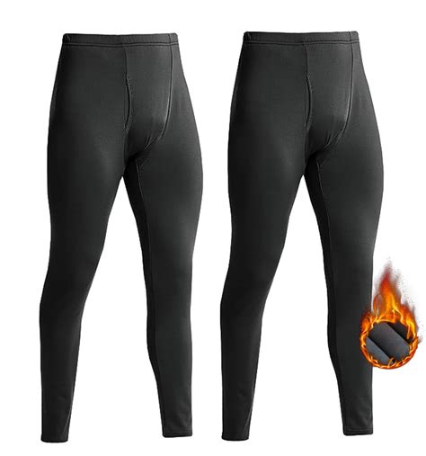 2 Pack Thermal Underwear for Men, Thermal Pants for Men Fleece Lined ...