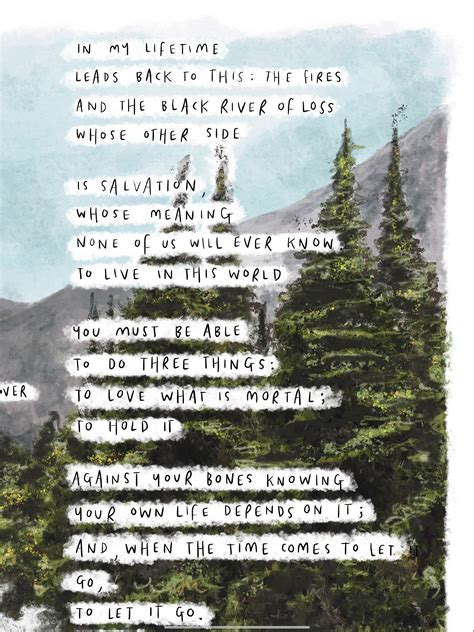 In Blackwater Woods / Let It Go by Mary Oliver Art Print | Etsy