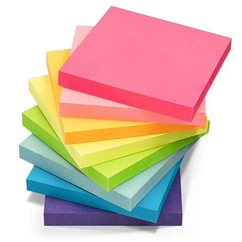 HappyHapi Sticky Notes 3x3 Inches Bulk 8 Pack Colored Self-Stick Pads ...