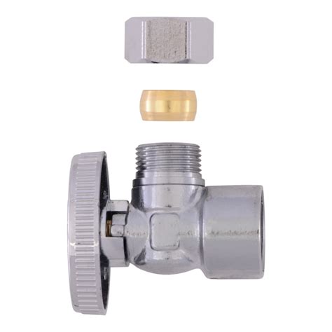 SharkBite 1/2-in FIP x 1/2-in OD Compression Brass Quarter Turn Stop ...