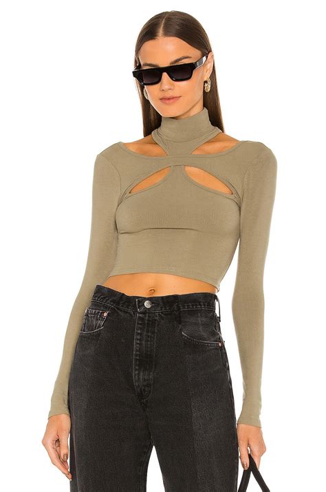 h:ours Alyson Cut Out Top in Green | REVOLVE