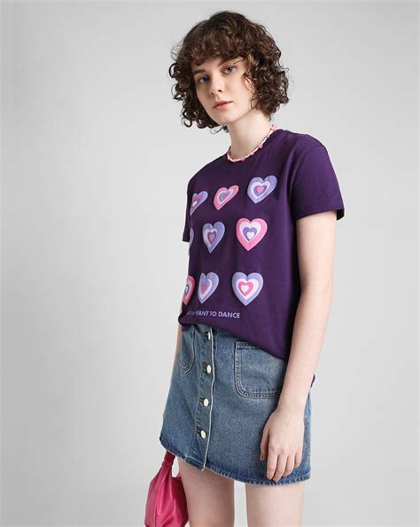 Purple Heart Printed T-shirt