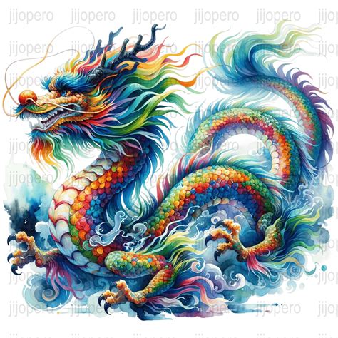 Chinese Dragon Artwork, Mythical Creature PNG, Fantasy Digital Download ...