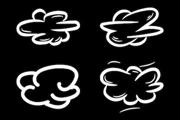 Pretty and funny cloud doodles complete icons of beautiful clouds ...