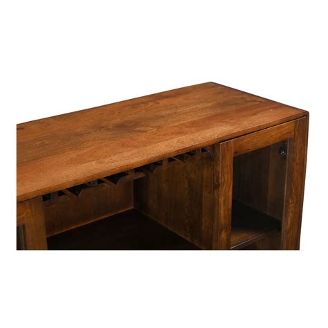 Trove Solid Wood Rustic Glass Doors Bar Cabinet – RadiantFurn