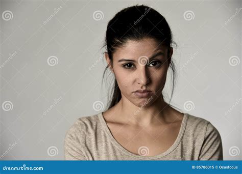 Beautiful Arrogant and Moody Spanish Woman Showing Negative Feeling and ...
