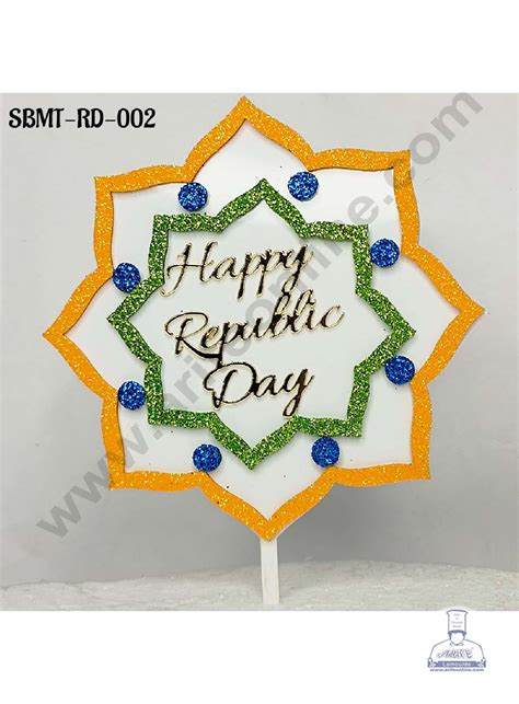 CAKE DECOR™ 5 inch Acrylic Happy Republic day Theme 02 Cake Topper (SB ...