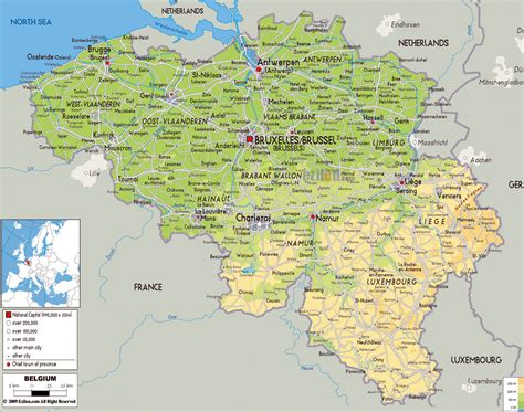 Physical map of Belgium | Belgium | Europe | Mapslex | World Maps - elevation map of belgium