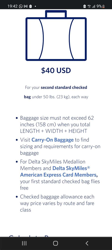 Delta Baggage Allowance. is the total just the interior dimensions or ...