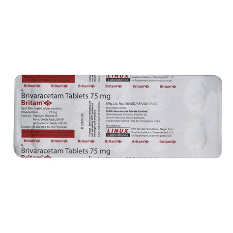 BRITAM 75 TABLETS 10'S Price, Uses, Side Effects, Composition - Apollo ...