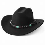 Nickoler Western Cowboy Hat for Women, Wide Brim Felt Cowboy Hat, Felt ...