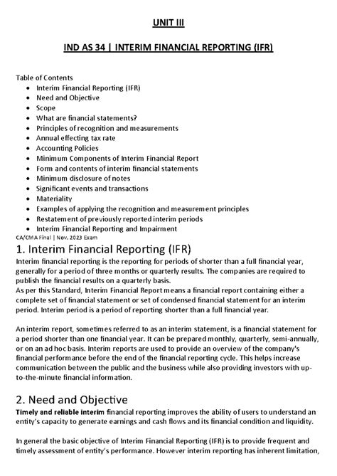 IND AS 34 - Interim Financial Reporting Overview | CA/CMA Final Exam ...